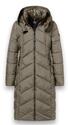 District LM11360253/626 Light Olive Arosa lange jas doorgestikt