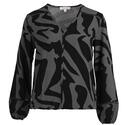 Enjoy Womenswear 155539/051 Middengrijs Print Blouson V-hals