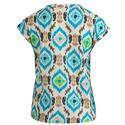 Enjoy Womenswear 183006/130 L. Aqua Print blouson met v-hals