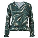 Enjoy Womenswear 183906/384 Bottle Print blouson v-hals met tape