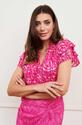Lofty Manner PD01/Pink Swirl Print Izabella blouse