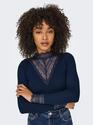 Only 15207788/Navy Blazer Tilde LS high neck lace NOOS