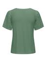 Only 15322932/Hedge Green Rose SS v-neck top