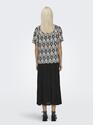 Only 15325014/Black Ikat Graphic Susan v-neck top NOOS