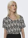 Only 15325014/Black Ikat Graphic Susan v-neck top NOOS