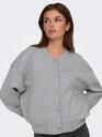 Only 15336901/Light Grey Melange Naomi LS bomber sweat