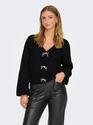 Only 15343634/Black Donna LS v-neck pullover