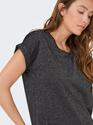 Only 15356991/Black Silver Moster glitter SS top NOOS
