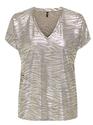 Only 15371246/Humus/Zebra Silver Mirinda SS v-neck top