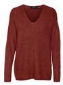 Vero Moda 10233357/Fired Brick Crewlelife LS v-neck NOOS