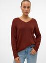 Vero Moda 10233357/Fired Brick Crewlelife LS v-neck NOOS