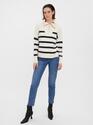 Vero Moda 10269246/Birch w. Black Saba stripe LS highneck NOOS