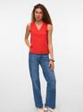 Vero Moda 10301759/Fiery Red Easy joy SL v-neck top