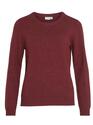 Vila 14054177/Cabernet Ril o-neck LS knit top NOOS