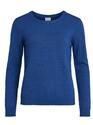 Vila 14054177/Mazarine Blue Ril o-neck LS knit top NOOS