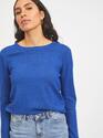 Vila 14054177/Mazarine Blue Ril o-neck LS knit top NOOS