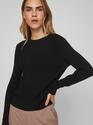 Vila 14084325/Black Comfy o-neck LS knit top NOOS