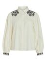 Vila 14100392/Birch Caria LS embroidery shirt