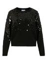 Vila 14102482/Black Beauty Siquin o-neck LS sequin top