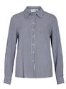 Vila 14102674/Cloud Dancer/Navy Rosa LS shirt NOOS