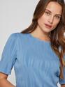 Vila 14104164/Blissful Blue Nira o-neck puff 2/4 top