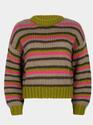 Ydence CW2423/10050 Olive/Fuchsia/Warm Grey Meggie Knitted Sweater