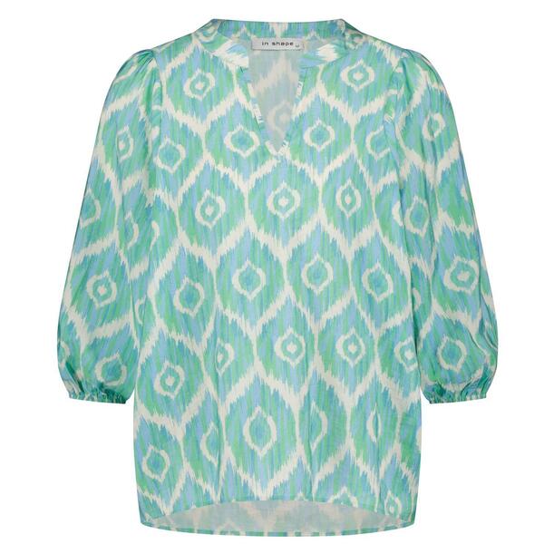 In Shape INS2401061/349 Green combi Kiki print blouse