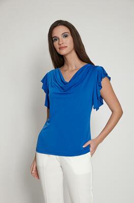Batida 1175/Royal blue Uni shirt met val-hals