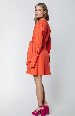 Colourful Rebel WD114194/703 Bright Orange Hette Uni Wrap Mini dress