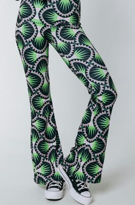 Colourful Rebel WP114025/405 Bright green Graphic Peached flare pants