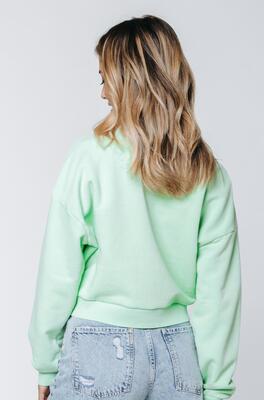 Colourful Rebel WS414075/801 Neon Lime Miami Patch Cropped Sweat