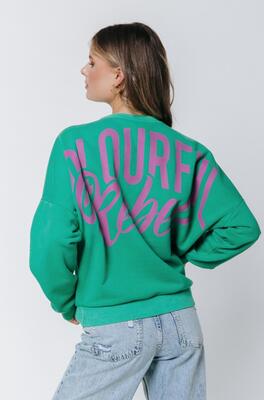 Colourful Rebel WS414189/400 Green CR Back Logo DS Sweater