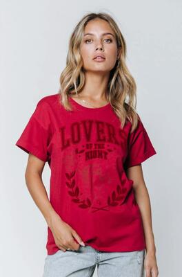 Colourful Rebel WT113019/607 Dark Red Lovers Of The Night Boxy Tee