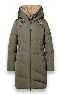 District LM17330253/626 Light Olive Courchevel coat met teddyinzet