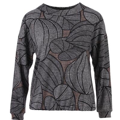 Enjoy Womenswear 155854/091 Zwart Cozy sweater bladprint