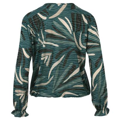Enjoy Womenswear 183906/384 Bottle Print blouson v-hals met tape