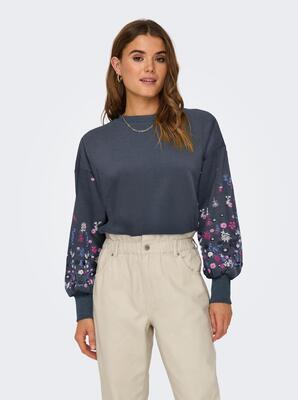 Only 15216364/Ombre Blue Brooke LS o-neck flower NOOS