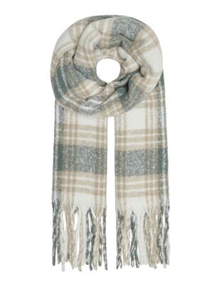 Only 15266308/Balsam Green Lima life check frill scarf