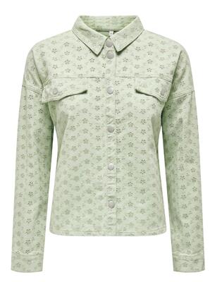 Only 15291494/Moss Gray Luma-Terese LS emb shirt