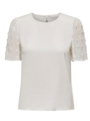 Only 15330735/Cloud Dancer Emery life SS o-neck top