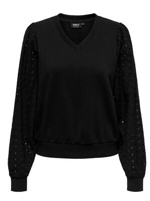 Only 15330983/Black Donna LS v-neck sweat