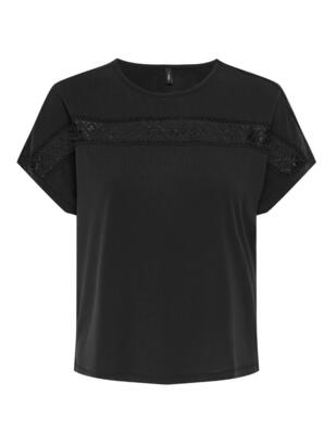 Only 15356193/Black Free life SS lace panel top