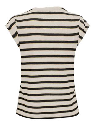 Only 15356330/Birch Black Fine SS v-neck top