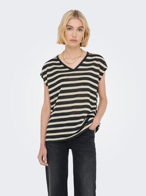 Only 15356330/Black Birch Fine SS v-neck top