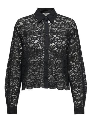 Only 15356977/Black Jilli lace mix shirt