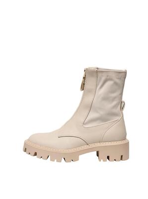 Only Shoes 15304867/Creme Betty-5 pu front zip boot