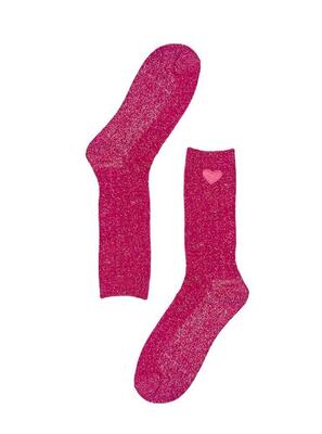 Pinned by K 07882/Fuchsia Socks Love Heart Glitter