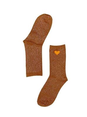 Pinned by K 07885/Copper Socks Love Heart Glitter
