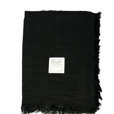 Revelz INTEGRITY/Solid Black Gemeleerde sjaal, 130 x 200 cm