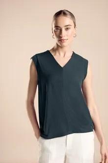 Street One 321467/13825 Silk look structure v-neck